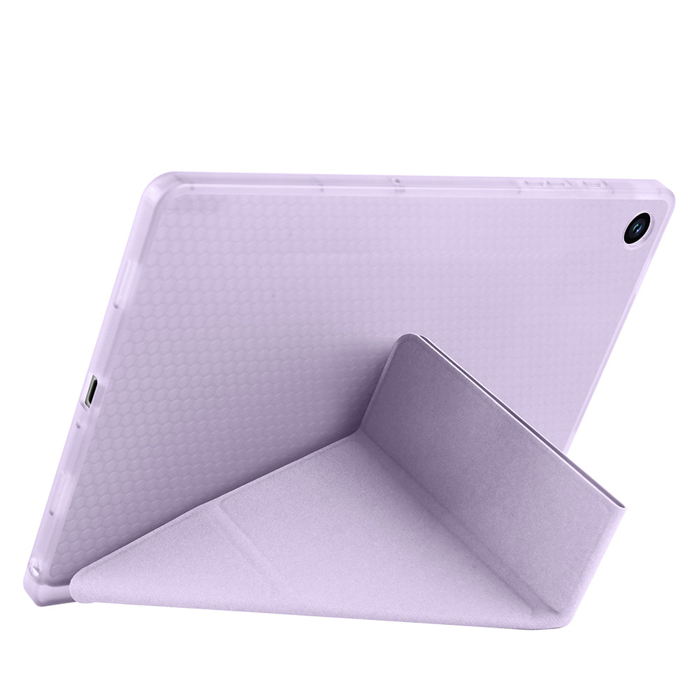 Galaxy Tab A9 Plus Case Zore Tri Folding Stand Case with Pen Compartment Lilac