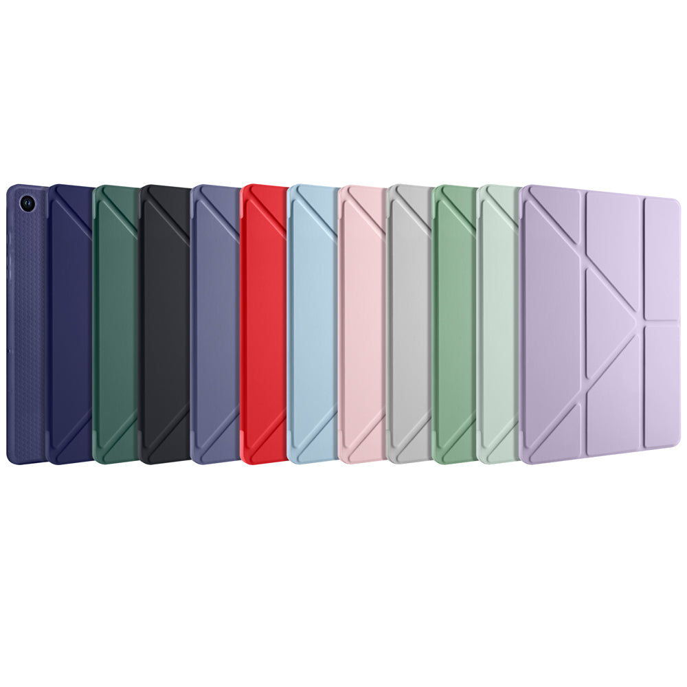 Galaxy Tab A9 Plus Case Zore Tri Folding Stand Case with Pen Compartment Lilac
