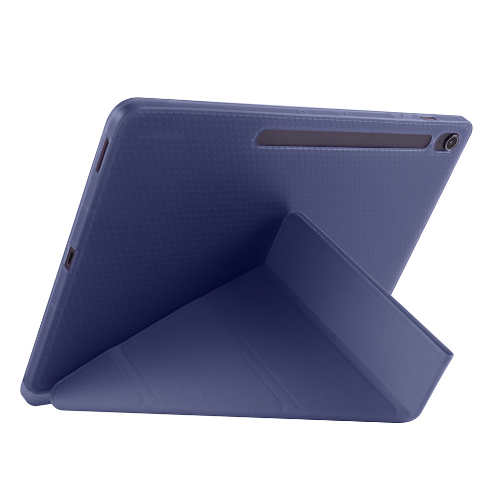 Galaxy Tab S10 FE Plus Case Zore Tri Folding Stand Case with Pen Compartment Black