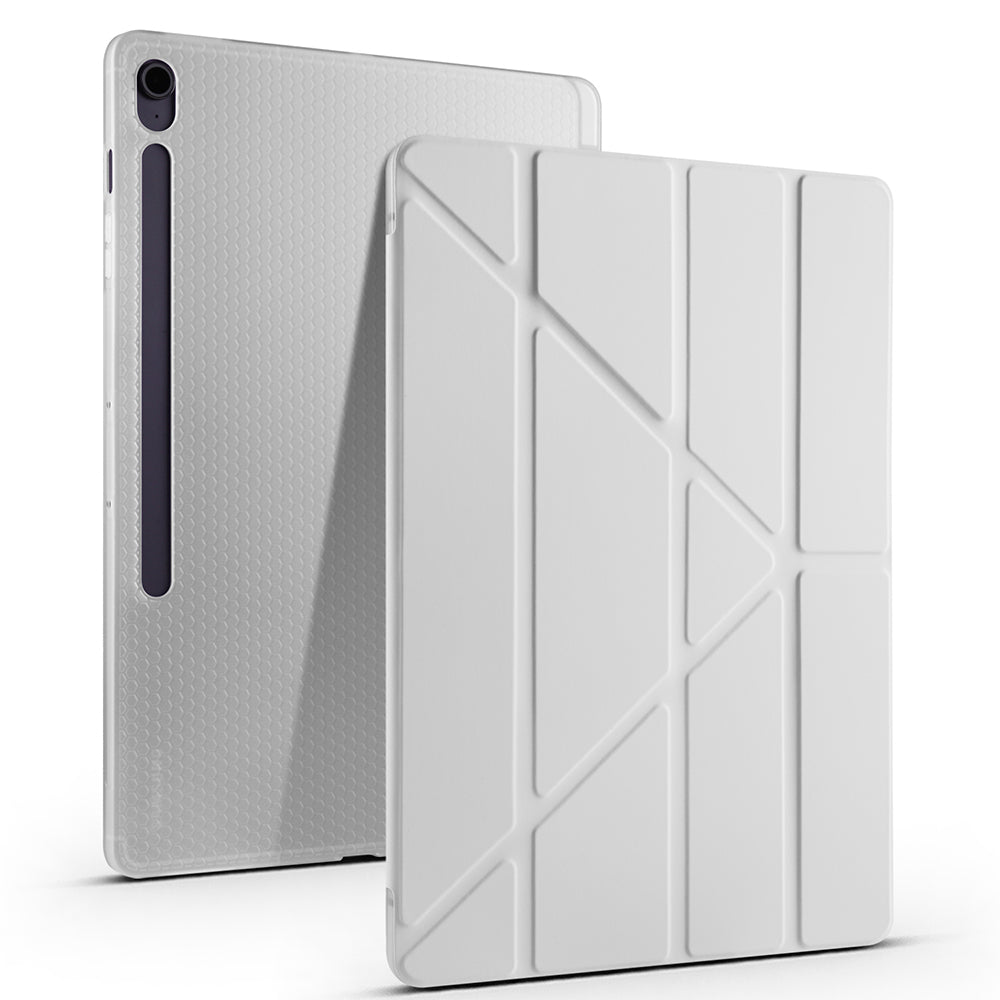 Galaxy Tab S10 FE Plus Case Zore Tri Folding Stand Case with Pen Compartment Black