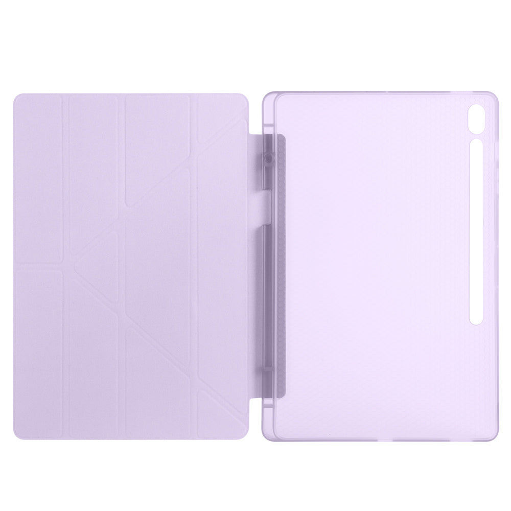 Galaxy Tab S10 FE Plus Case Zore Tri Folding Stand Case with Pen Compartment Black