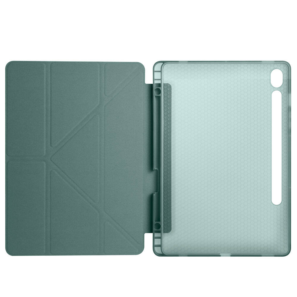 Galaxy Tab S10 Lite Case Zore Tri Folding Stand Case with Pen Compartment Lilac