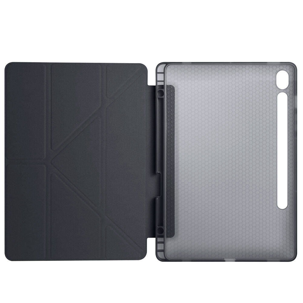 Galaxy Tab S10 Lite Case Zore Tri Folding Stand Case with Pen Compartment Rose Gold