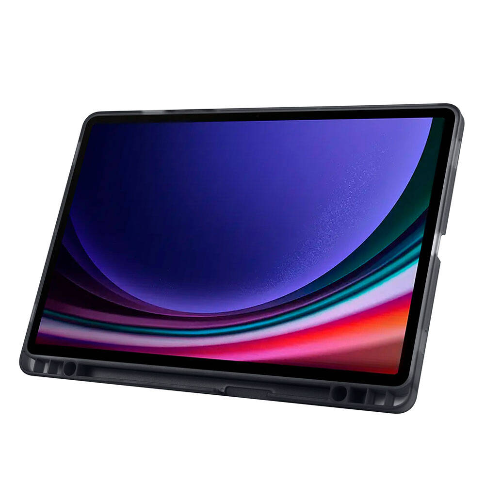 Galaxy Tab S10 Lite Kılıf Zore Tri Folding Kalem Bölmeli Standlı Kılıf Mavi