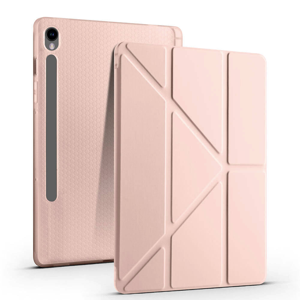 Galaxy Tab S10 Lite Kılıf Zore Tri Folding Kalem Bölmeli Standlı Kılıf Mor
