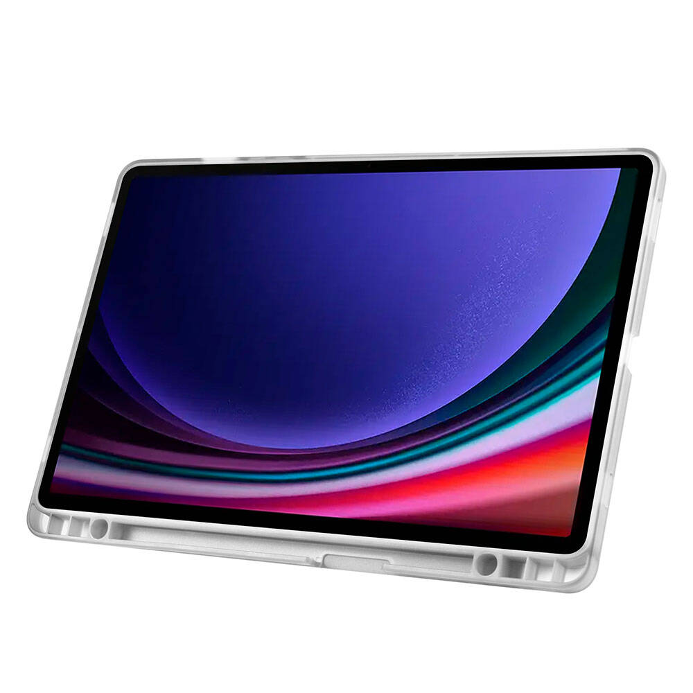 Galaxy Tab S10 Lite Case Zore Tri Folding Stand Case with Pen Compartment Lilac