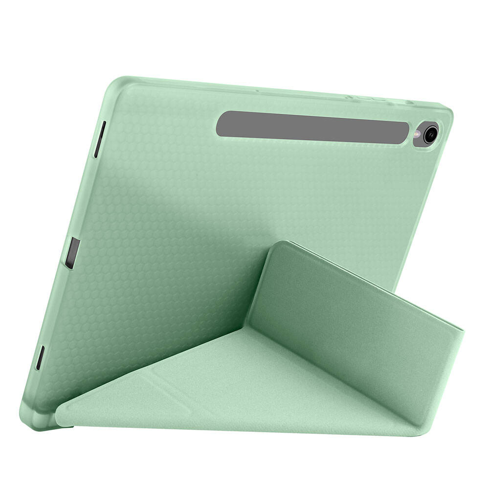 Galaxy Tab S10 Lite Case Zore Tri Folding Stand Case with Pen Compartment Purple
