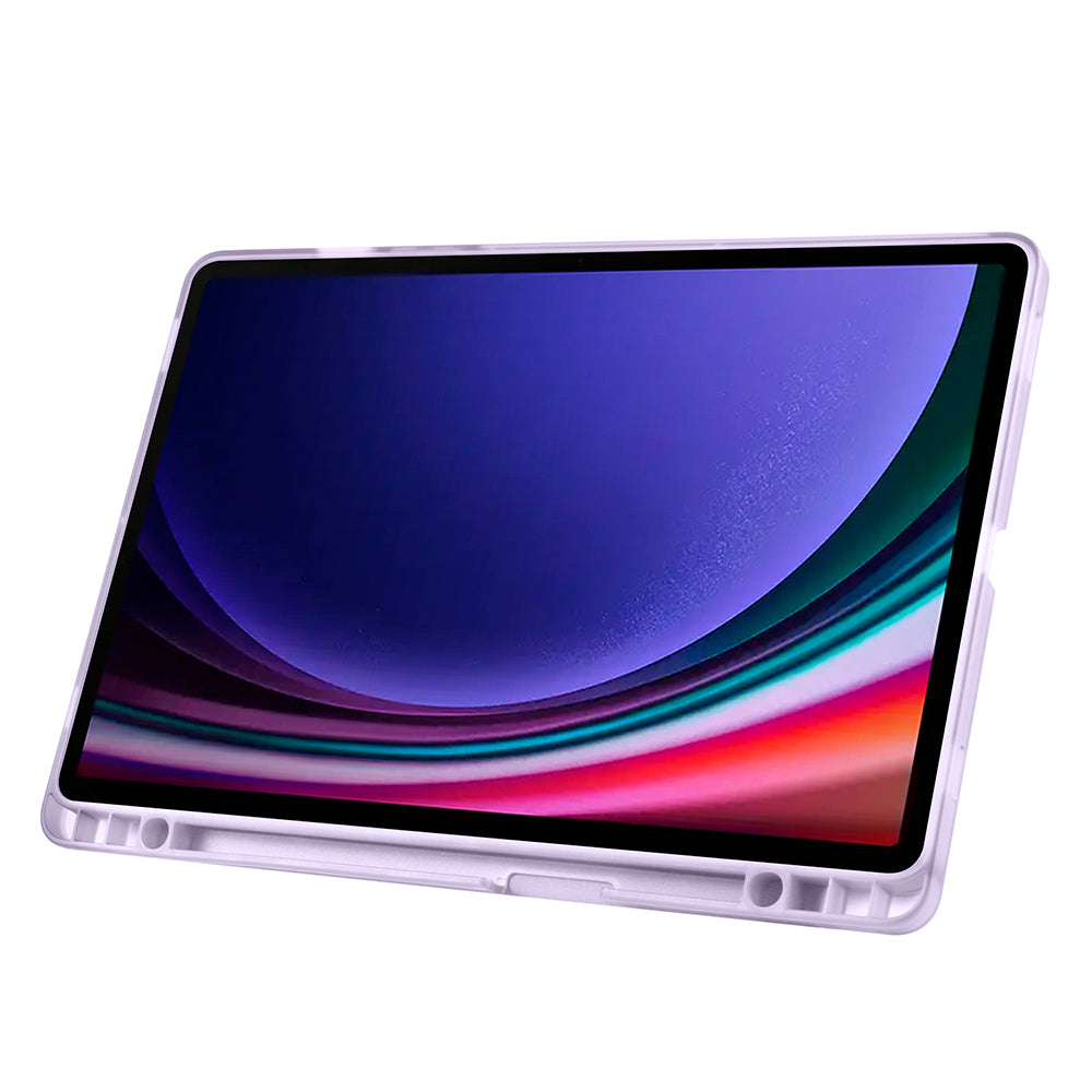 Galaxy Tab S10 Lite Case Zore Tri Folding Stand Case with Pen Compartment Purple