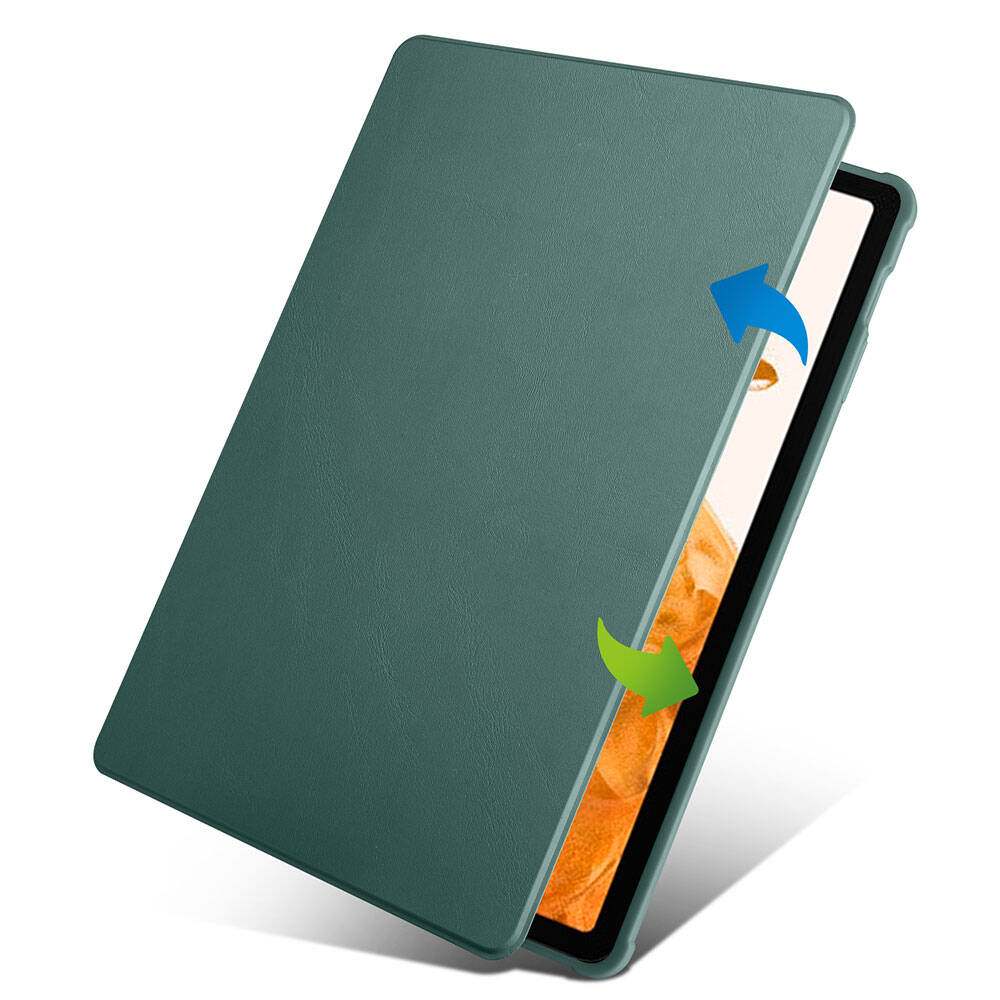Galaxy Tab S10 Plus Case Zore Thermal Pen Compartment Rotating Stand Case Navy Blue