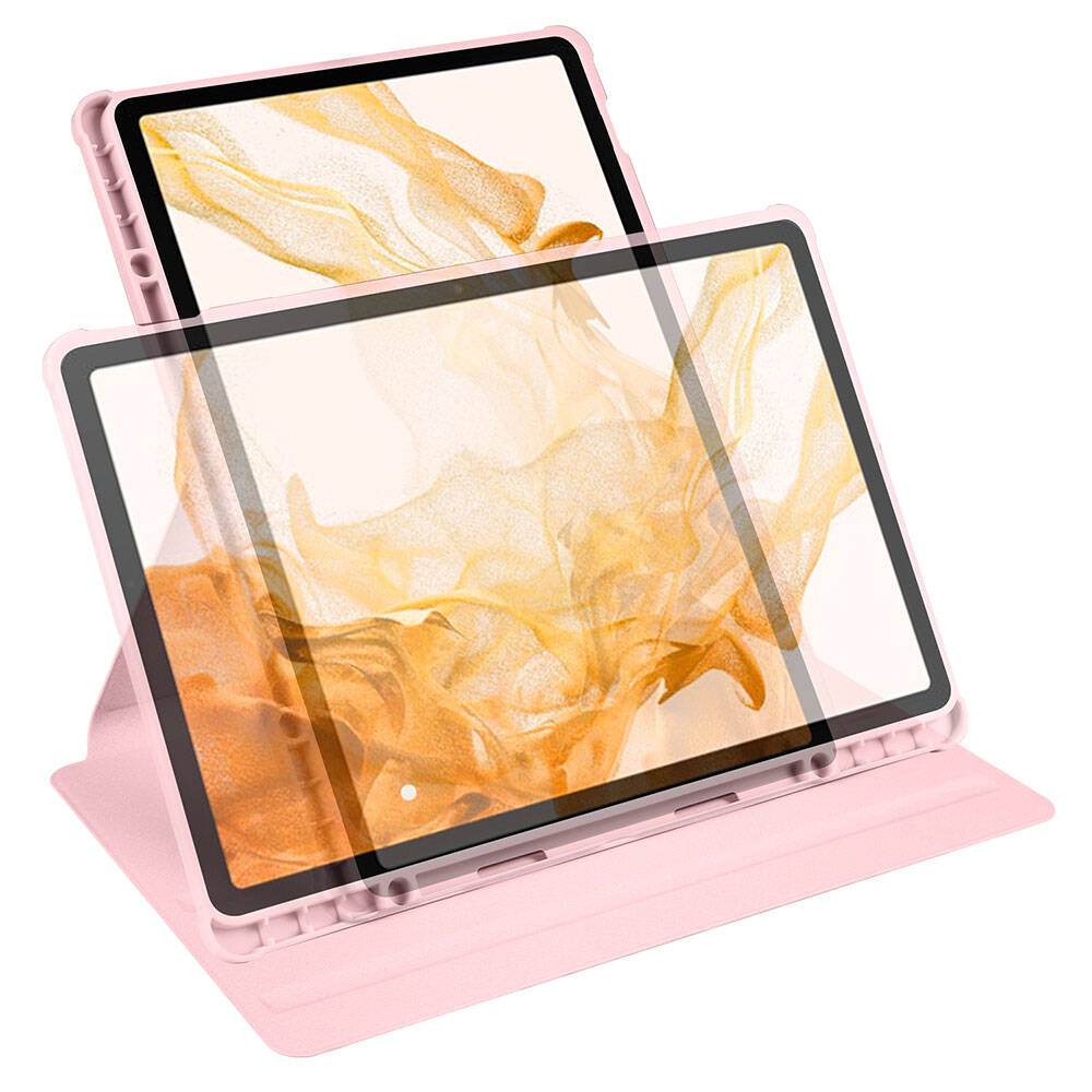 Galaxy Tab S10 Plus Case Zore Thermal Pen Compartment Rotating Stand Case Light Green