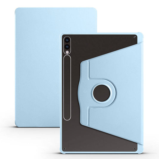 Galaxy Tab S10 Plus Case Zore Thermal Pen Compartment Rotating Stand Case Blue