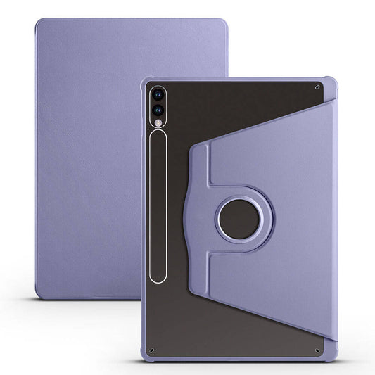 Galaxy Tab S10 Plus Case Zore Rotating Stand Case with Thermal Pen Compartment Lavendery Gray