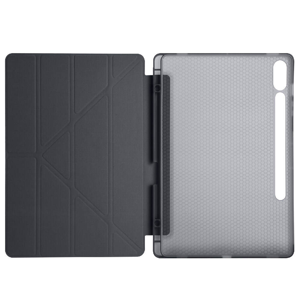 Galaxy Tab S10 Plus Case Zore Tri Folding Stand Case with Pen Compartment Dark Green
