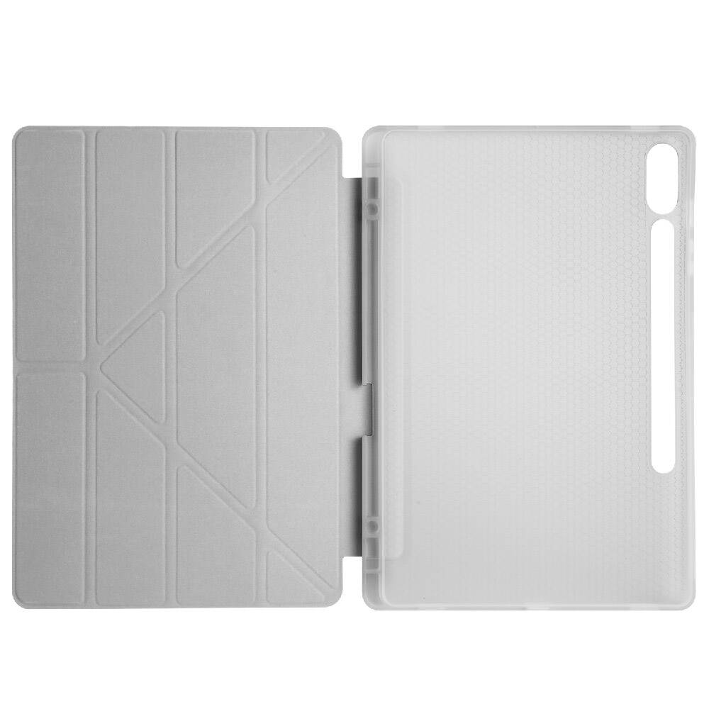 Galaxy Tab S10 Plus Case Zore Tri Folding Stand Case with Pen Compartment Dark Green
