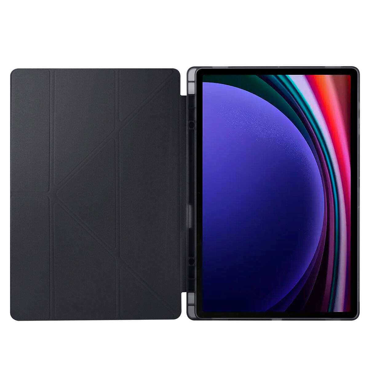 Galaxy Tab S10 Ultra Case Zore Tri Folding Stand Case with Pen Compartment Dark Green