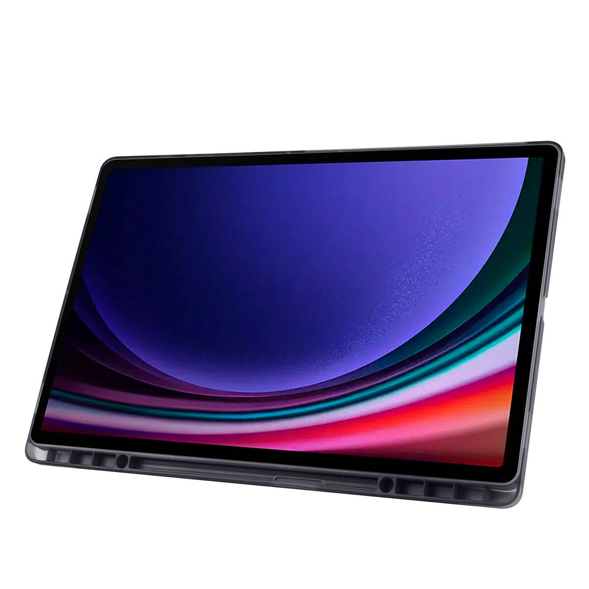 Galaxy Tab S10 Ultra Case Zore Tri Folding Stand Case with Pen Compartment Purple