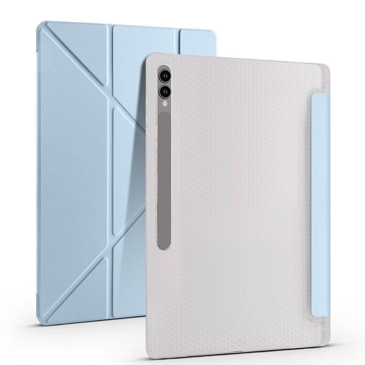 Galaxy Tab S10 Ultra Case Zore Tri Folding Stand Case with Pen Compartment Red