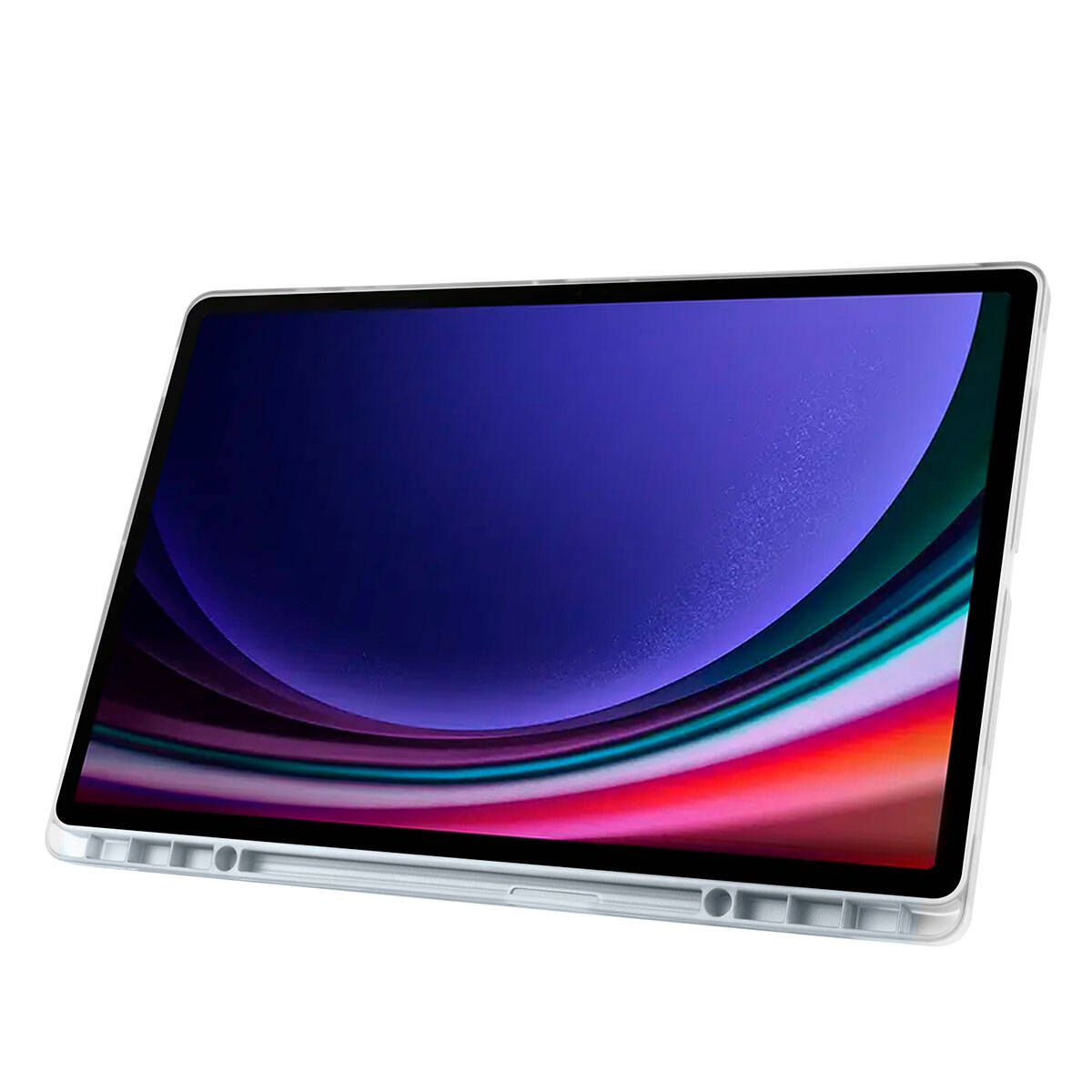 Galaxy Tab S10 Ultra Case Zore Tri Folding Stand Case with Pen Compartment Purple