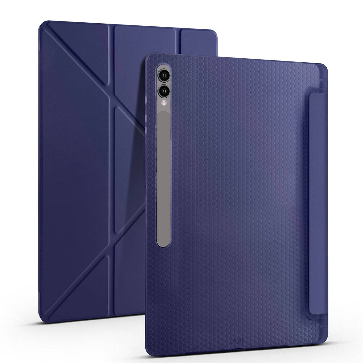 Galaxy Tab S10 Ultra Case Zore Tri Folding Stand Case with Pen Compartment Rose Gold
