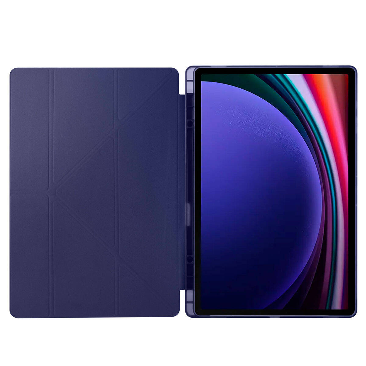 Galaxy Tab S10 Ultra Case Zore Tri Folding Stand Case with Pen Compartment Dark Green