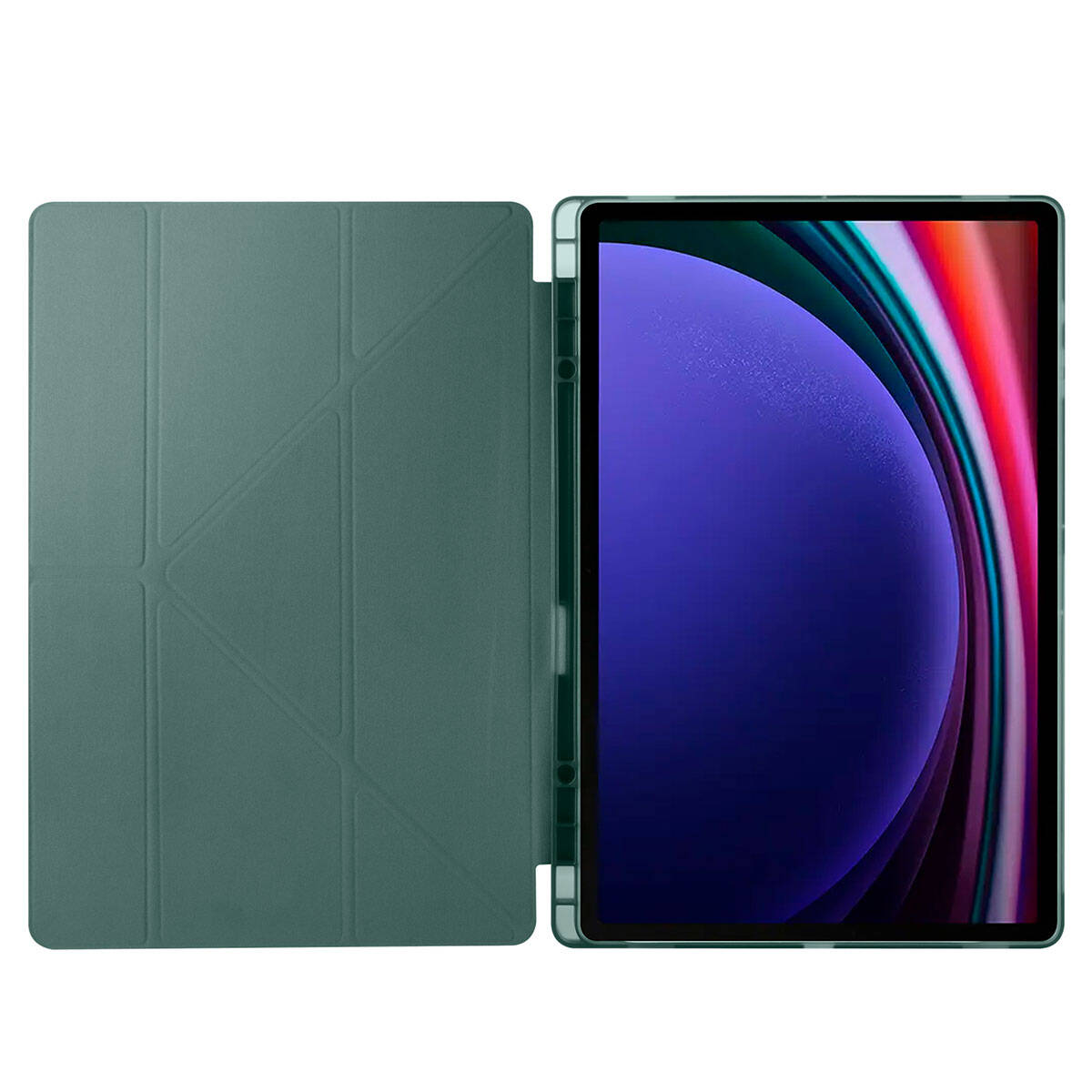 Galaxy Tab S10 Ultra Case Zore Tri Folding Stand Case with Pen Compartment Purple