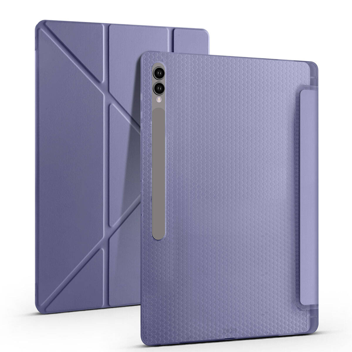 Galaxy Tab S10 Ultra Case Zore Tri Folding Stand Case with Pen Compartment Red