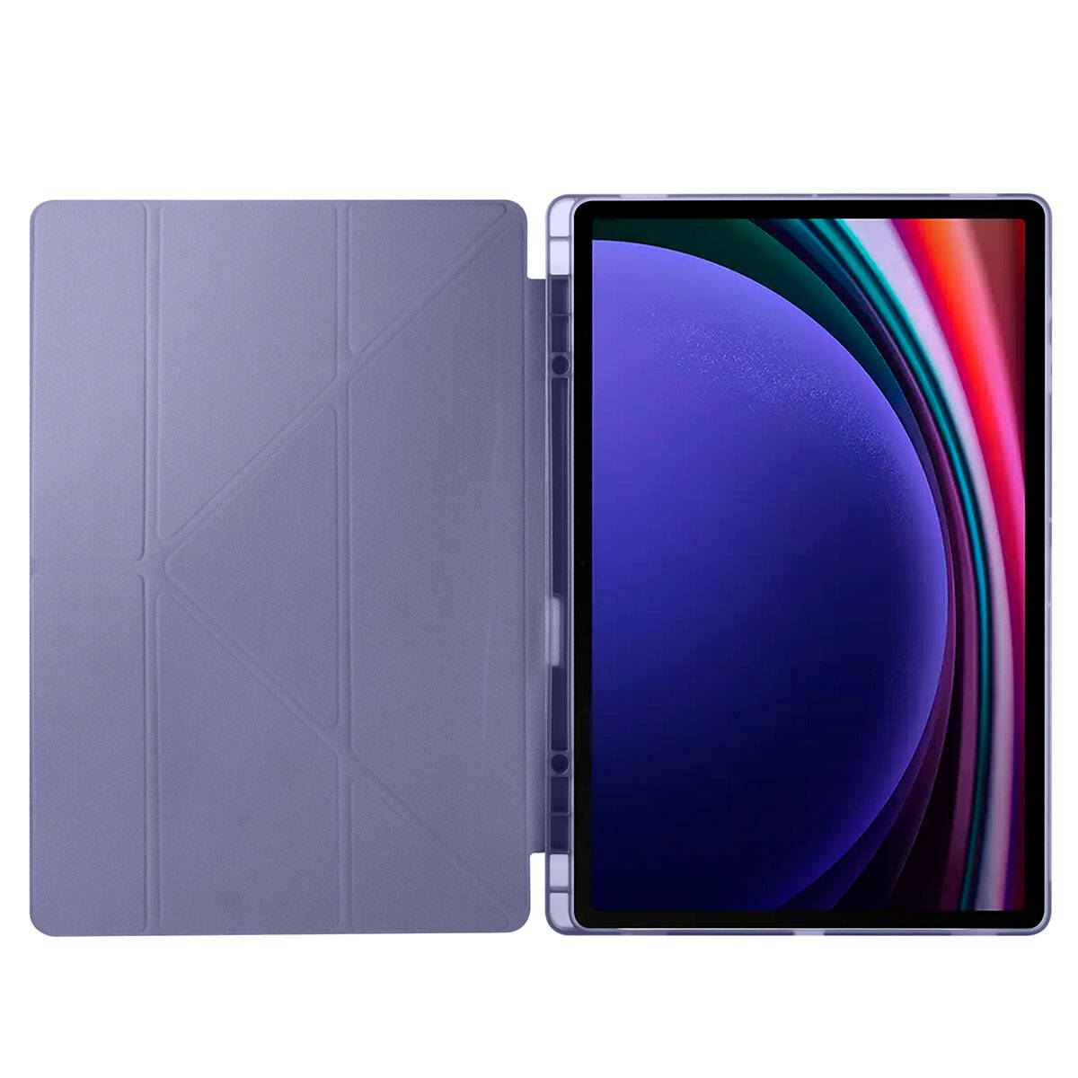 Galaxy Tab S10 Ultra Case Zore Tri Folding Stand Case with Pen Compartment Red