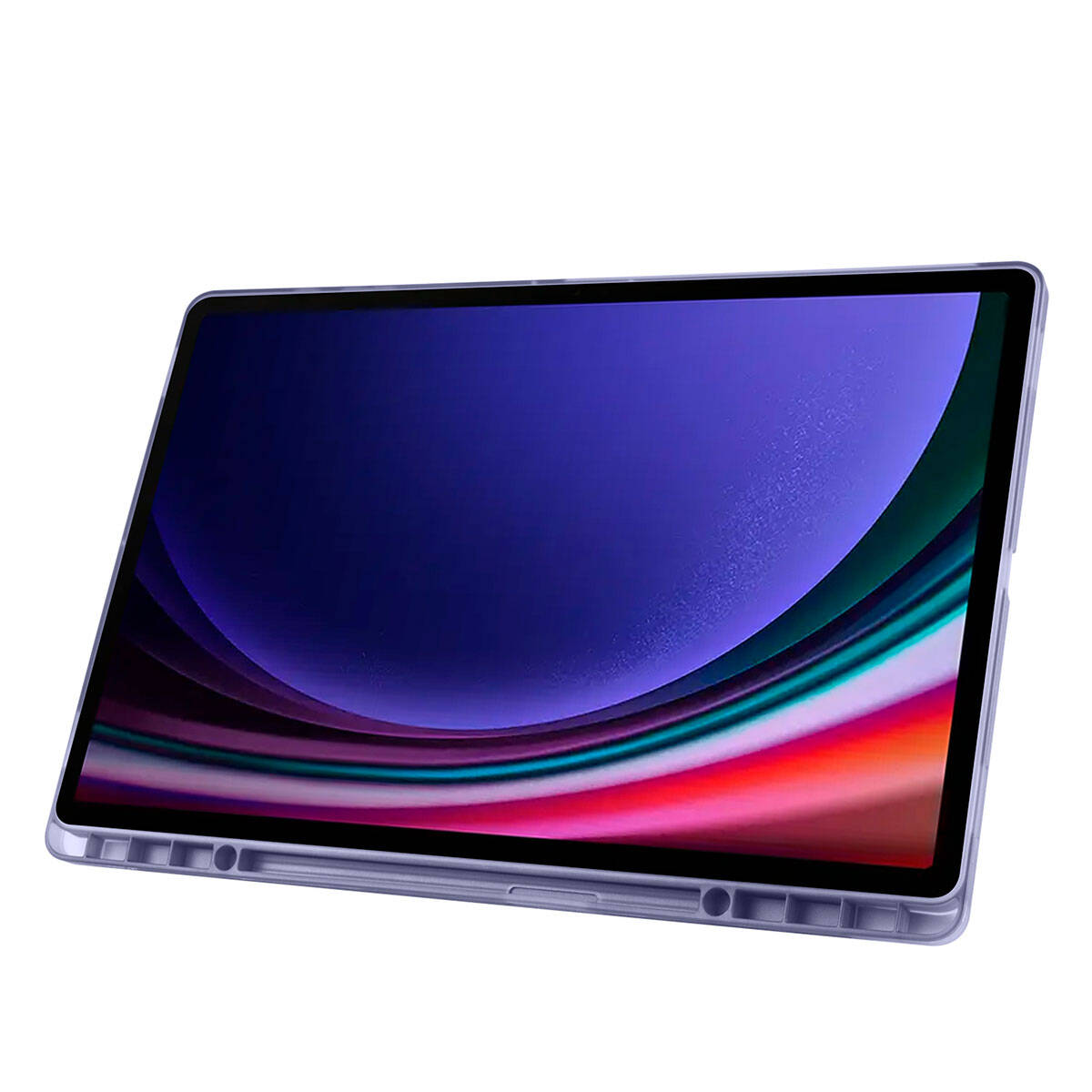 Galaxy Tab S10 Ultra Case Zore Tri Folding Stand Case with Pen Compartment Blue