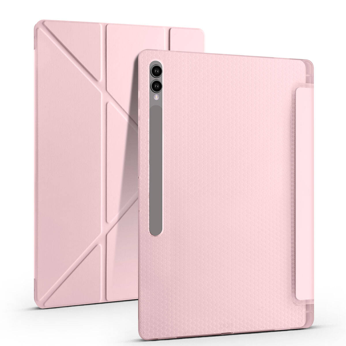 Galaxy Tab S10 Ultra Case Zore Tri Folding Stand Case with Pen Compartment Blue