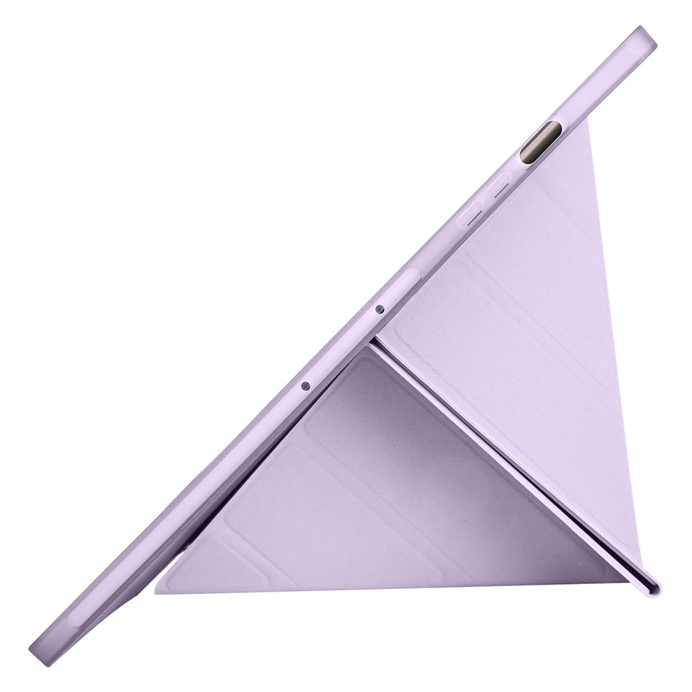Galaxy Tab S9 Plus Case Zore Tri Folding Stand Case with Pen Compartment Lilac