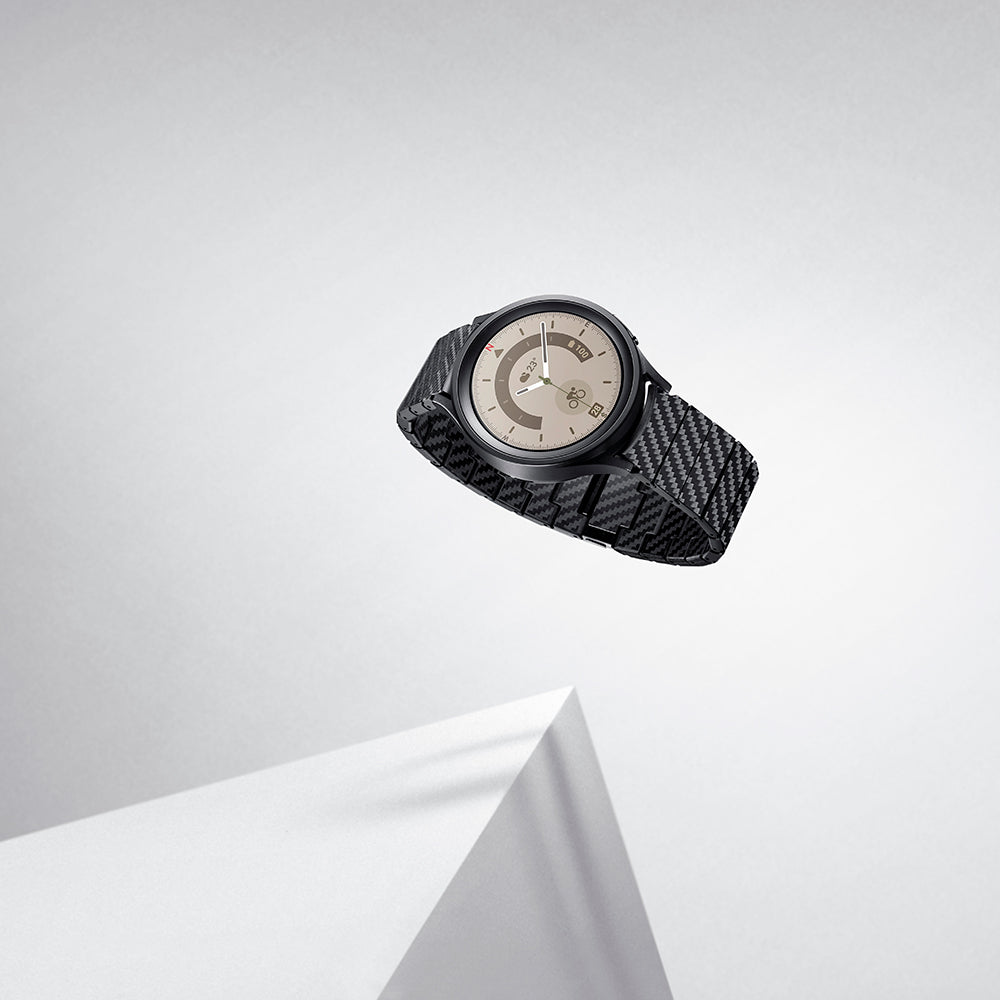 Galaxy Watch 4 44mm Carbon Fiber Pitaka Modern Series Black-Grey Twill Strap Black-Grey