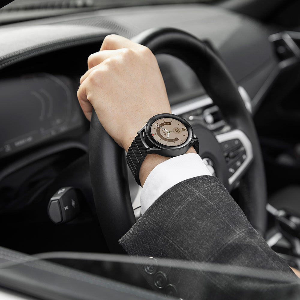 Galaxy Watch 4 44mm Carbon Fiber Pitaka Modern Series Black-Grey Twill Strap Black-Grey