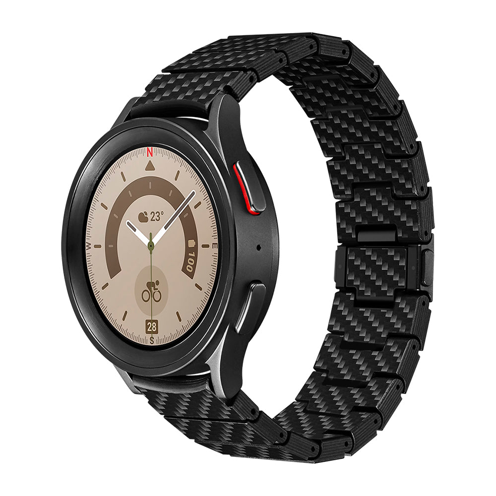 Galaxy Watch 4 44mm Carbon Fiber Pitaka Modern Series Black-Grey Twill Strap Black-Grey