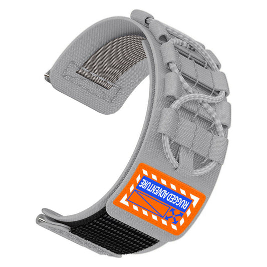 Galaxy Watch 42mm Zore KRD-112 20mm Orbital Braided Rope Design Nylon Fabric Mesh Strap Gray