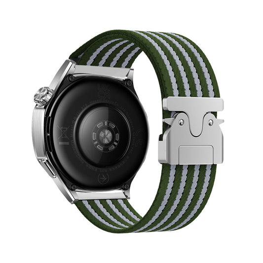 Galaxy Watch 46mm Zore KRD-133 22mm Nylon Fabric Braided Strap Green