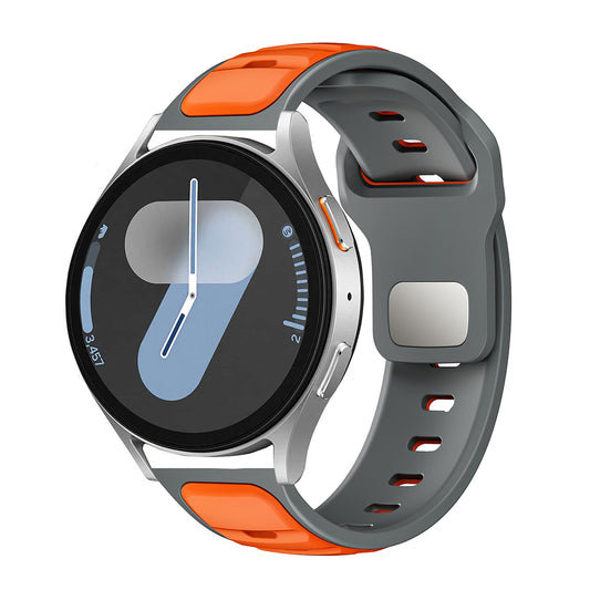 Galaxy Watch 46mm Zore KRD-135 22mm Silicone Band Strap Gray-Orange