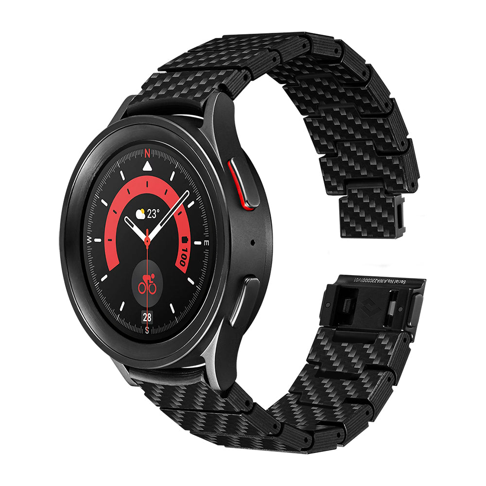Galaxy Watch 5 40mm Carbon Fiber Pitaka Modern Series Black-Grey Twill Strap Black-Grey