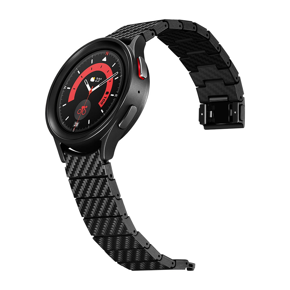 Galaxy Watch 5 40mm Carbon Fiber Pitaka Modern Series Black-Grey Twill Strap Black-Grey