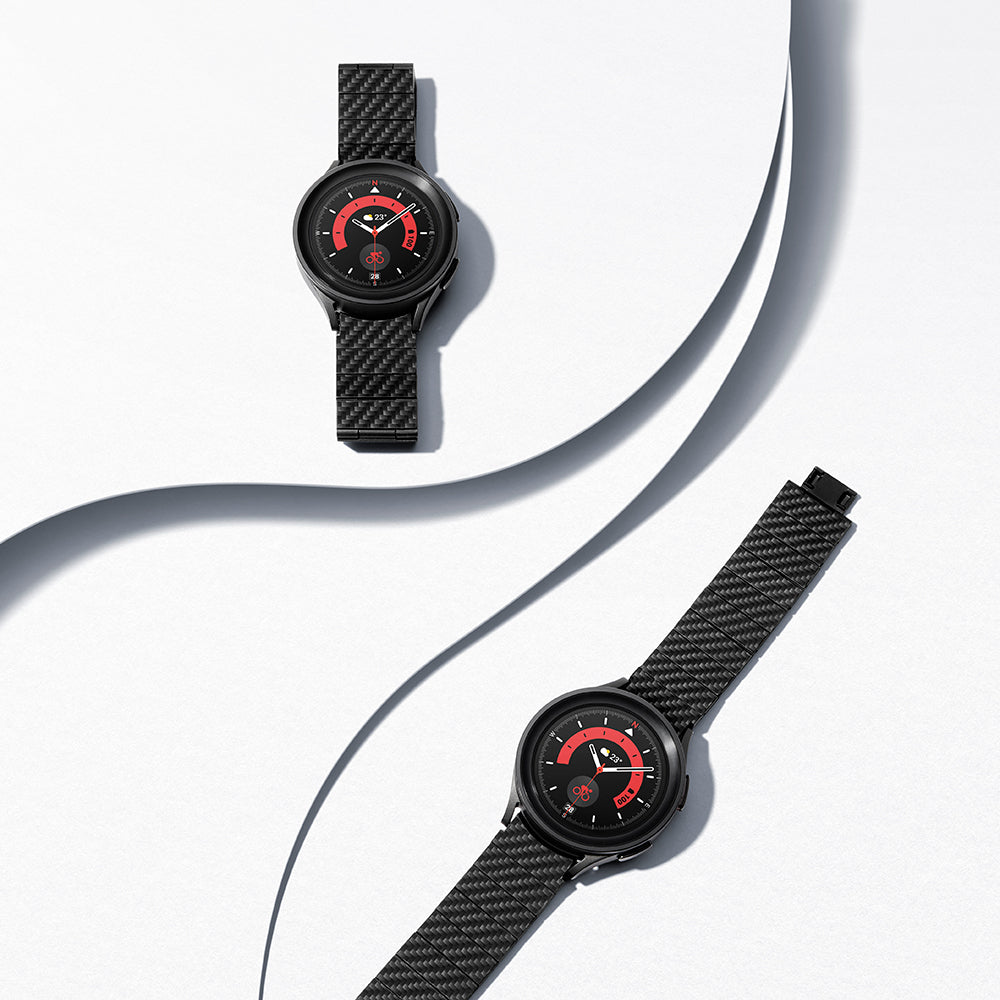 Galaxy Watch 5 40mm Carbon Fiber Pitaka Modern Series Black-Grey Twill Strap Black-Grey