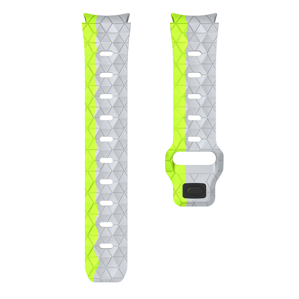 Galaxy Watch 5 40mm Zore KRD-116 20mm Football Patterned Sports Design Silicone Strap Gray-Orange