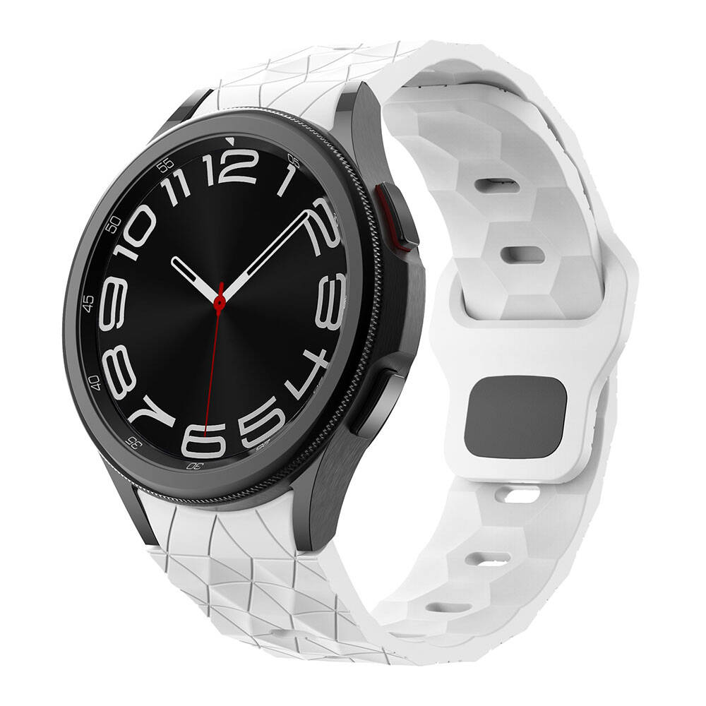 Galaxy Watch 5 40mm Zore KRD-116 20mm Football Patterned Sports Design Silicone Strap Gray-Orange