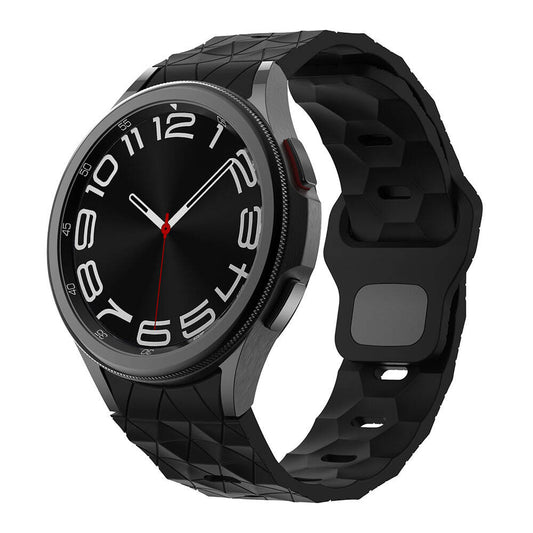Galaxy Watch 5 44mm Zore KRD-116 20mm Football Patterned Sports Design Silicone Strap Black