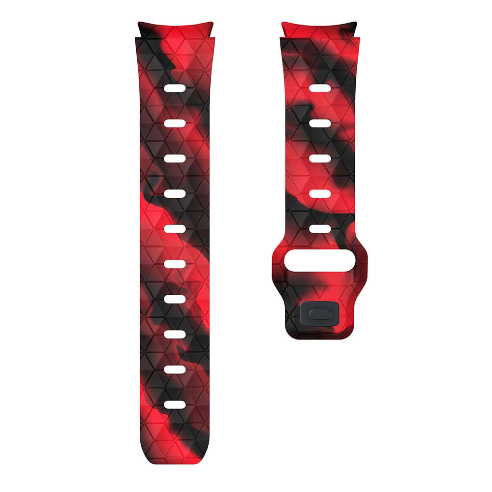 Galaxy Watch 5 44mm Zore KRD-116 20mm Football Patterned Sports Design Silicone Strap Gray-Orange
