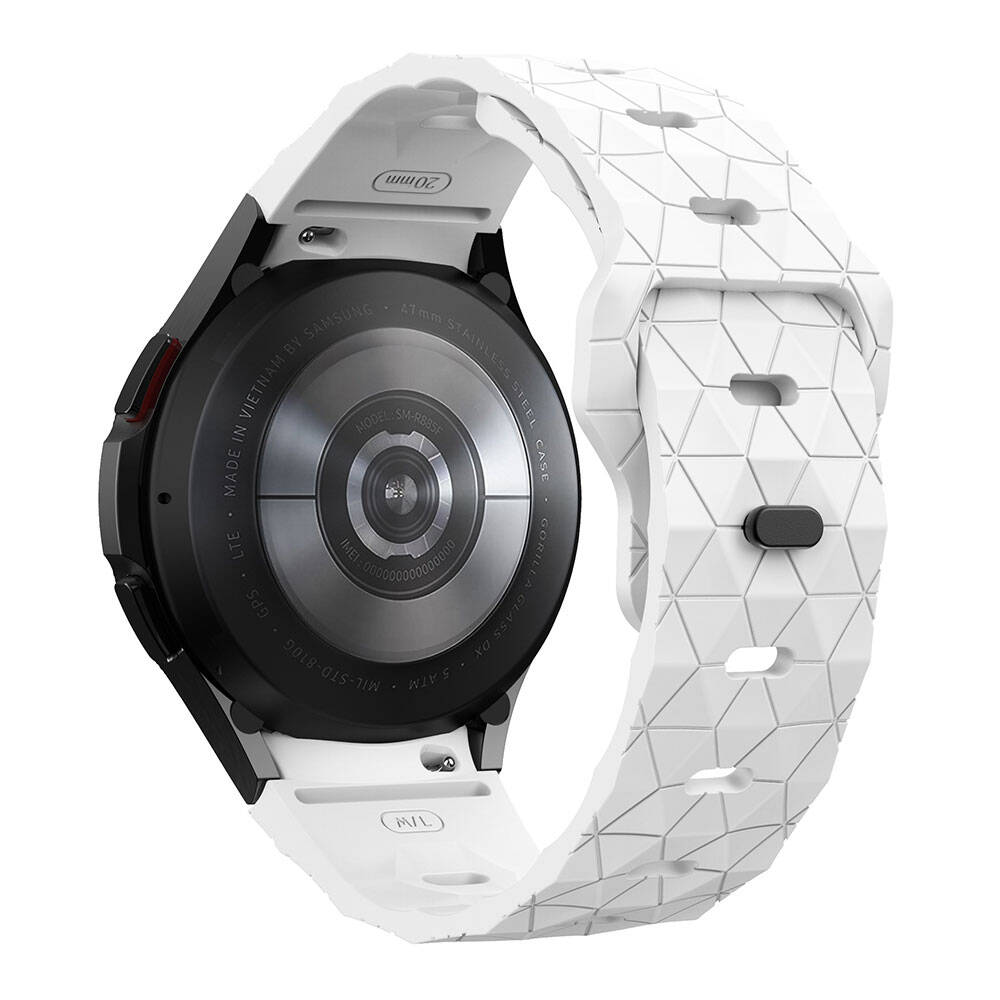 Galaxy Watch 5 44mm Zore KRD-116 20mm Football Patterned Sports Design Silicone Strap Gray-Orange