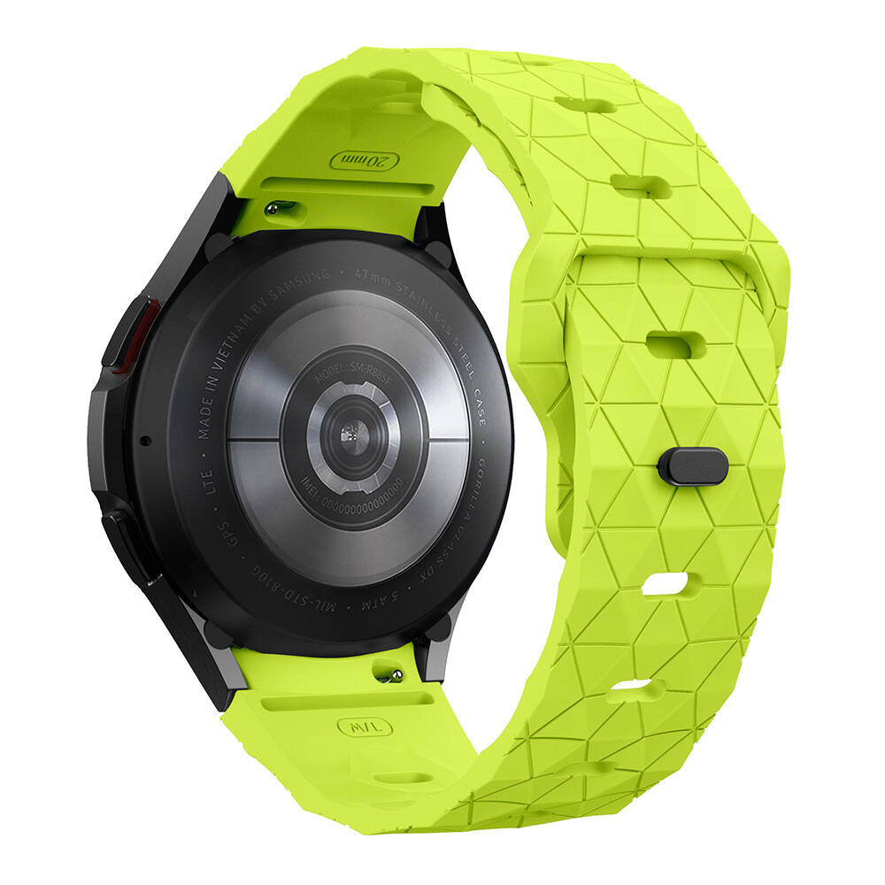 Galaxy Watch 5 44mm Zore KRD-116 20mm Football Patterned Sports Design Silicone Strap Gray-Orange