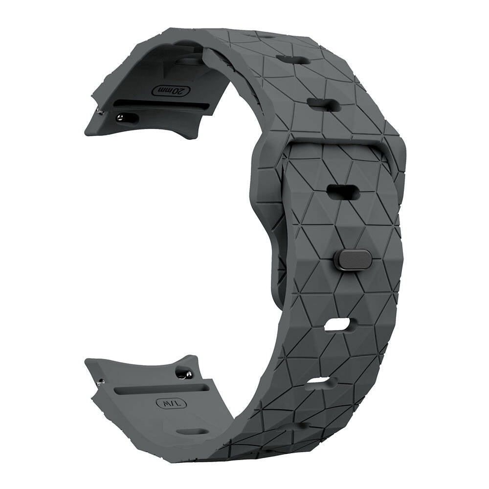 Galaxy Watch 5 Pro 45mm Zore KRD-116 20mm Football Patterned Sports Design Silicone Strap Gray-Orange