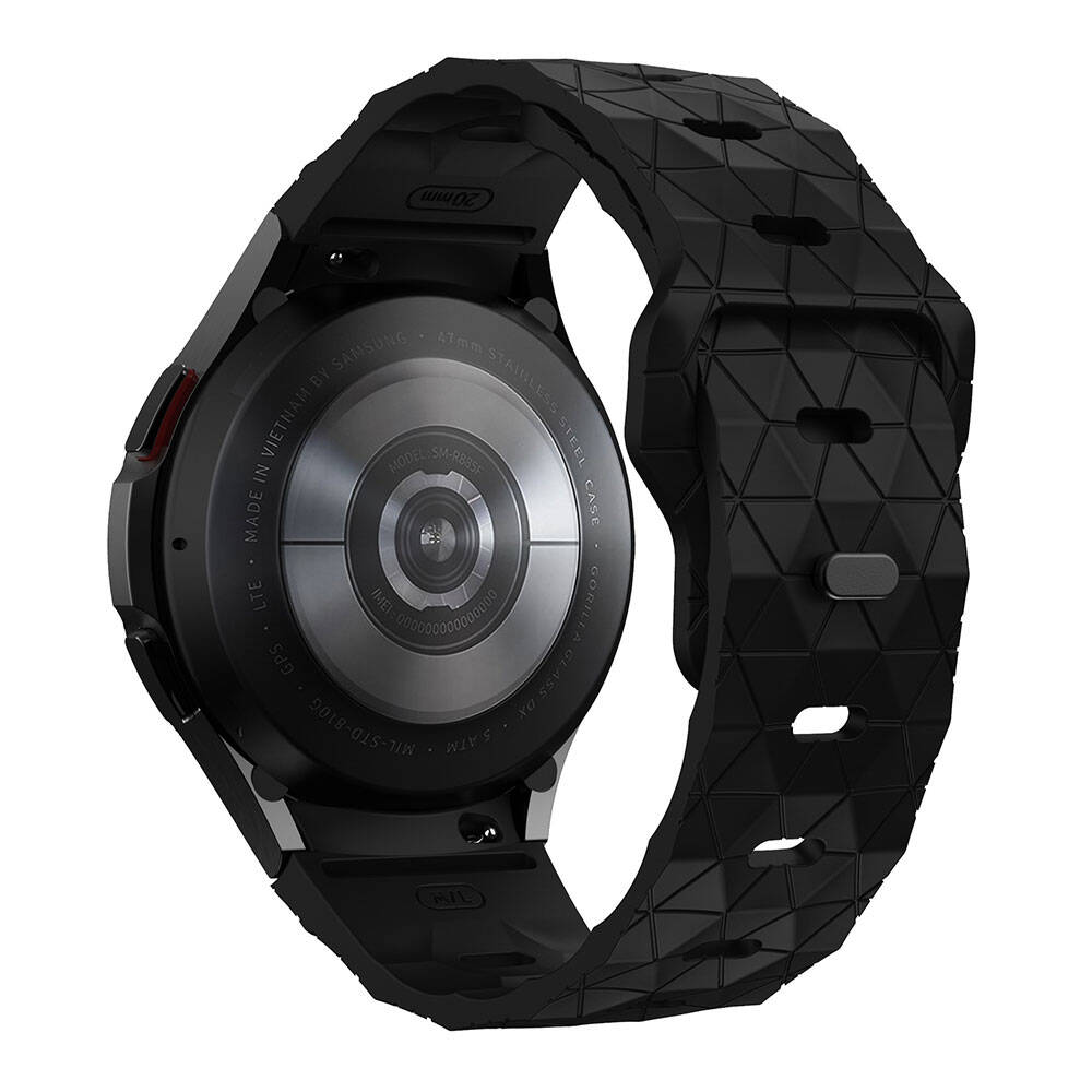 Galaxy Watch 6 40mm Zore KRD-116 20mm Football Patterned Sports Design Silicone Strap Gray-Orange