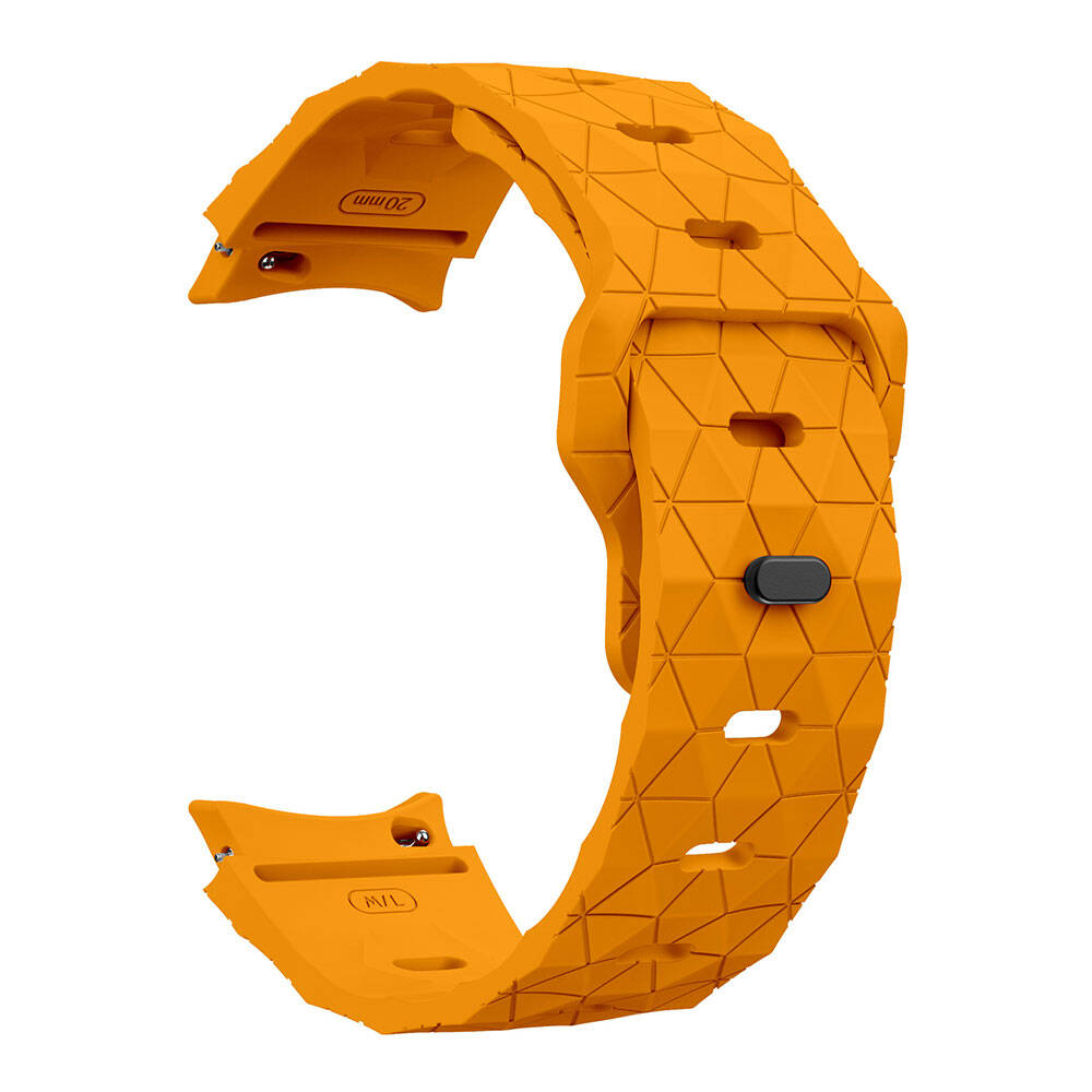 Galaxy Watch 6 40mm Zore KRD-116 20mm Football Patterned Sports Design Silicone Strap Gray-Orange