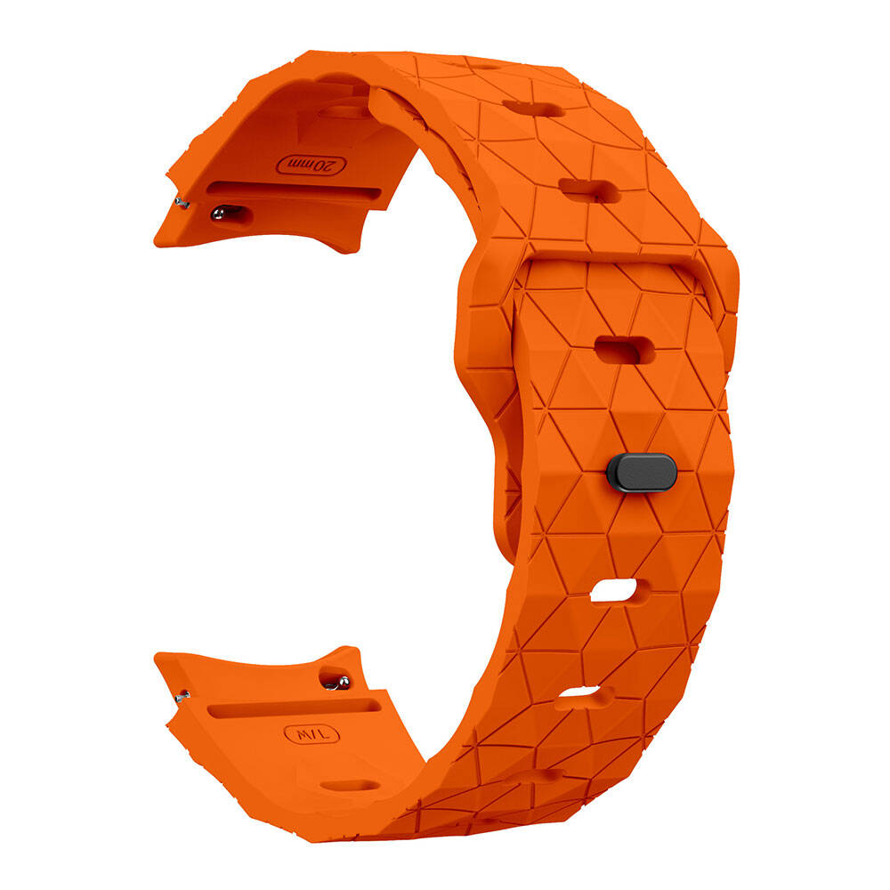 Galaxy Watch 6 40mm Zore KRD-116 20mm Football Patterned Sports Design Silicone Strap Gray-Orange