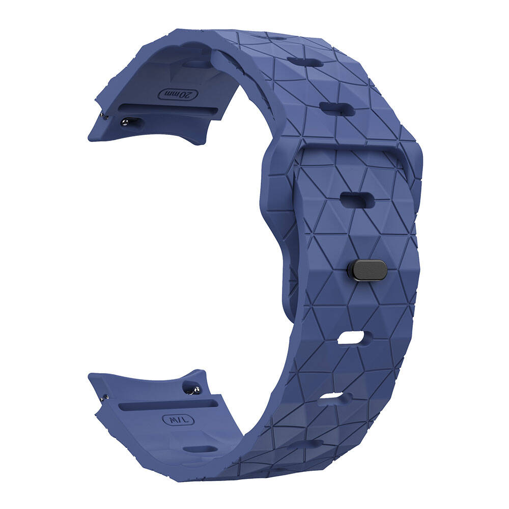 Galaxy Watch 6 44mm Zore KRD-116 20mm Football Patterned Sports Design Silicone Strap Dark Gray